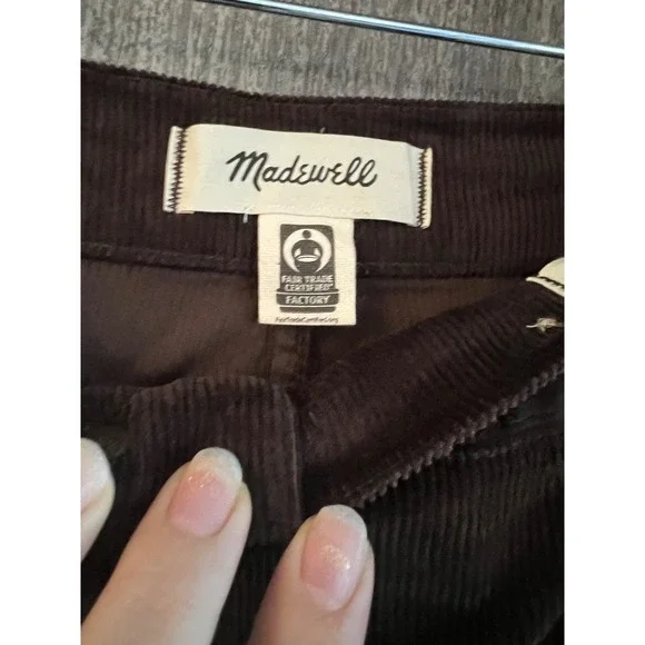 Madewell Emmett Wide Leg Corduroy Pants Women's Size 30 Petite Brown Casual - Picture 3 of 6